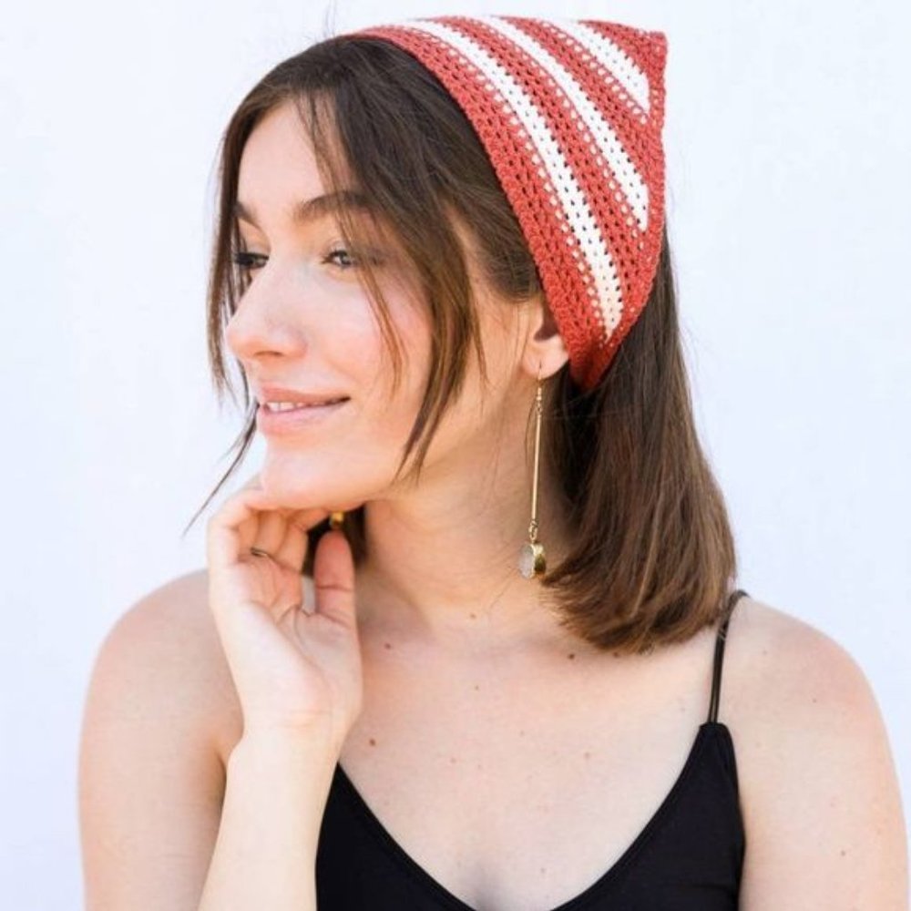 - American Flag Crochet Hair Bandana